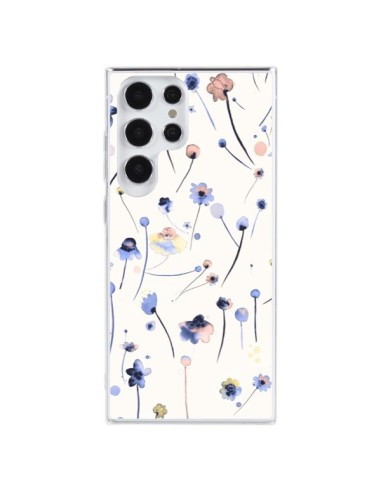 Coque Samsung Galaxy S23 Ultra 5G Blue Soft Flowers - Ninola Design