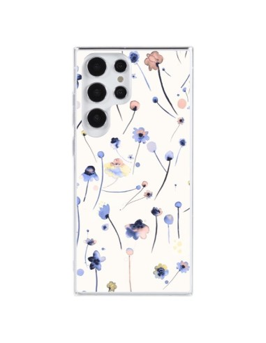 Samsung Galaxy S23 Ultra 5G Case Blue Soft Flowers - Ninola Design