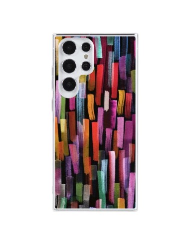 Coque Samsung Galaxy S23 Ultra 5G Colorful Brushstrokes Black - Ninola Design