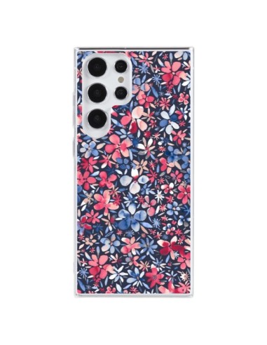 Coque Samsung Galaxy S23 Ultra 5G Colorful Little Flowers Navy - Ninola Design