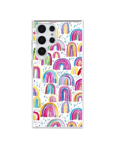 Coque Samsung Galaxy S23 Ultra 5G Cute Watercolor Rainbows - Ninola Design