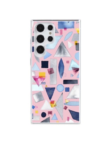 Coque Samsung Galaxy S23 Ultra 5G Geometric Pieces Pink - Ninola Design