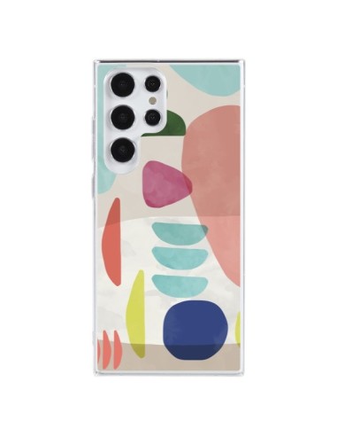 Cover Samsung Galaxy S23 Ultra 5G Moody Geometry Multi Bianco - Ninola Design