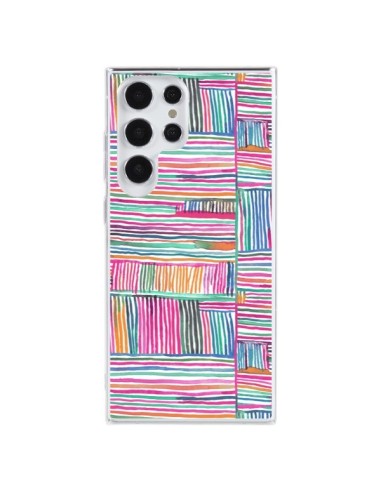 Coque Samsung Galaxy S23 Ultra 5G Watercolor Linear Meditation Pink - Ninola Design
