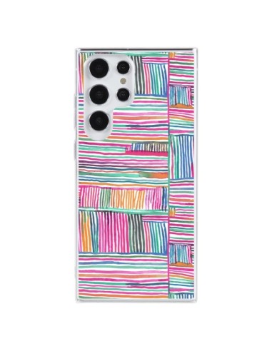 Samsung Galaxy S23 Ultra 5G Case WaterColor Linear Meditation Pink - Ninola Design