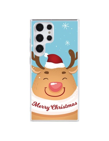 Coque Samsung Galaxy S23 Ultra 5G Renne de Noël Merry Christmas - Nico