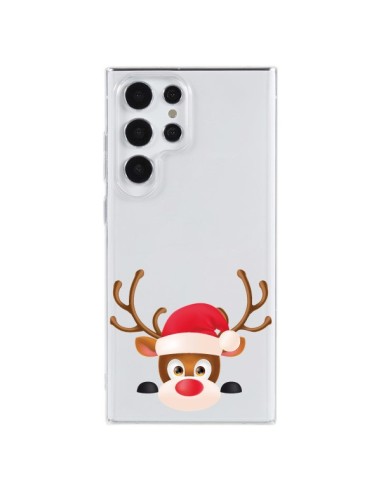 Coque Samsung Galaxy S23 Ultra 5G Renne de Noël transparente - Nico