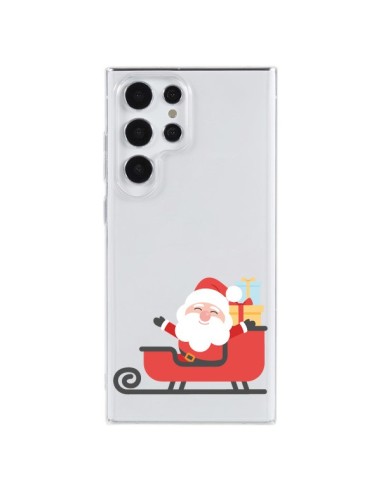 Coque Samsung Galaxy S23 Ultra 5G Père Noël et son Traineau transparente - Nico