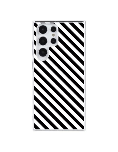 Coque Samsung Galaxy S23 Ultra 5G Bonbon Candy Noire et Blanche Rayée - Nico