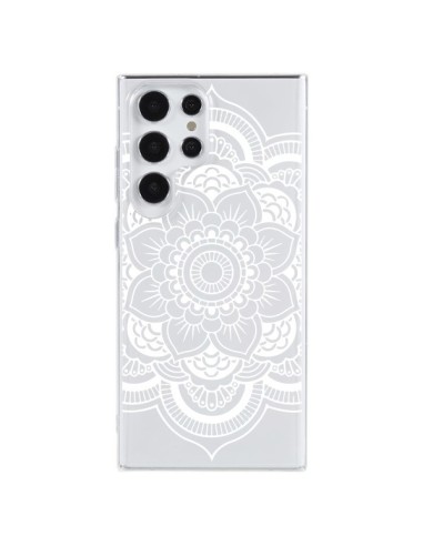 Coque Samsung Galaxy S23 Ultra 5G Mandala Blanc Azteque Transparente - Nico