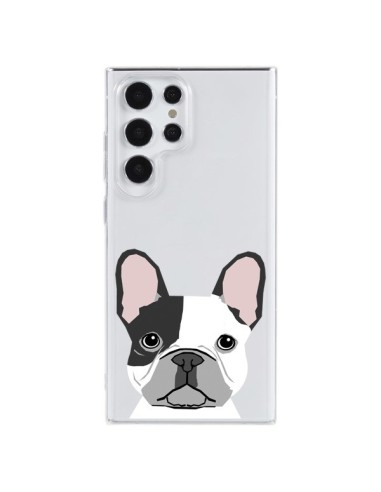 Coque Samsung Galaxy S23 Ultra 5G Bulldog Français Chien Transparente - Pet Friendly