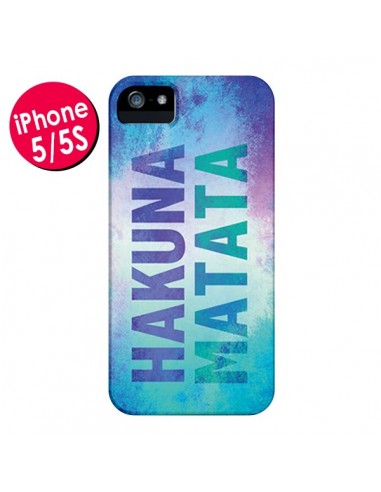 Coque Hakuna Matata Roi Lion Bleu pour iPhone 5 et 5S - Mary Nesrala