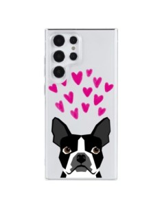 Cover Samsung Galaxy S23 Ultra 5G Boston Terrier Cuori...