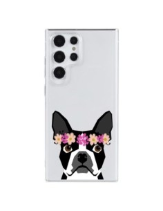 Coque Samsung Galaxy S23 Ultra 5G Boston Terrier Fleurs...