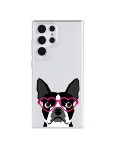 Cover Samsung Galaxy S23 Ultra 5G Boston Terrier Occhiali...