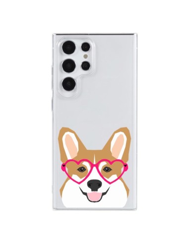 Samsung Galaxy S23 Ultra 5G Case Dog Funny Eyes Hearts Clear - Pet Friendly