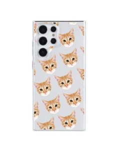 Cover Samsung Galaxy S23 Ultra 5G Gatto Beige Trasparente...