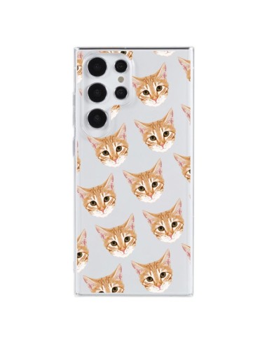 Coque Samsung Galaxy S23 Ultra 5G Chats Beige Transparente - Pet Friendly