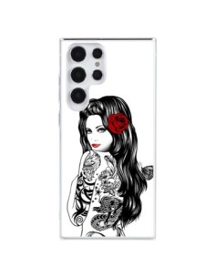 Cover Samsung Galaxy S23 Ultra 5G Ragazza Tatuaggio...