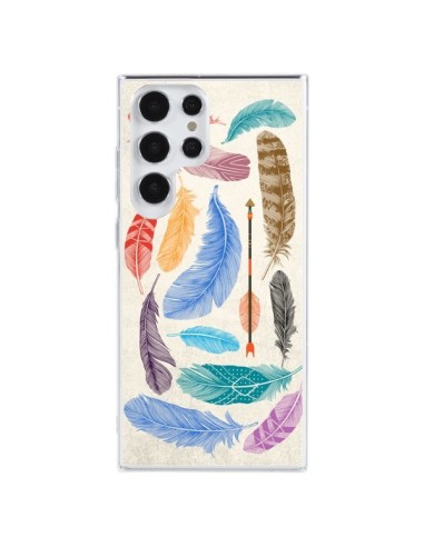 Coque Samsung Galaxy S23 Ultra 5G Feather Plumes Multicolores - Rachel Caldwell