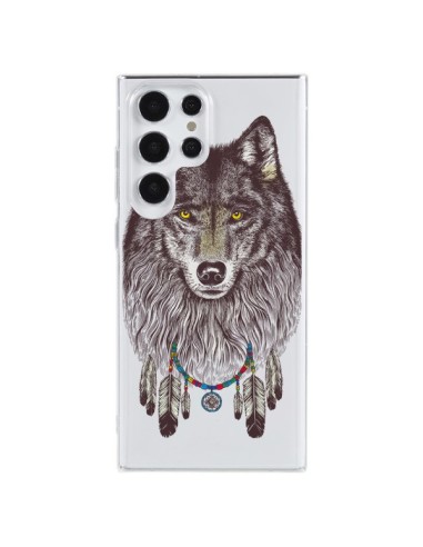 Coque Samsung Galaxy S23 Ultra 5G Loup Wolf Attrape Reves Transparente - Rachel Caldwell