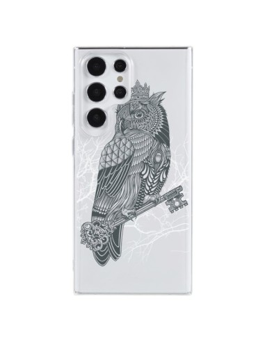 Coque Samsung Galaxy S23 Ultra 5G Owl King Chouette Hibou Roi Transparente - Rachel Caldwell