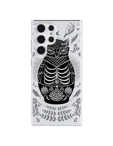 Coque Samsung Galaxy S23 Ultra 5G Owl Chouette Hibou Squelette Transparente - Rachel Caldwell