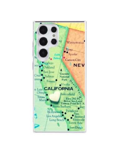 Coque Samsung Galaxy S23 Ultra 5G Carte Map Californie - R Delean