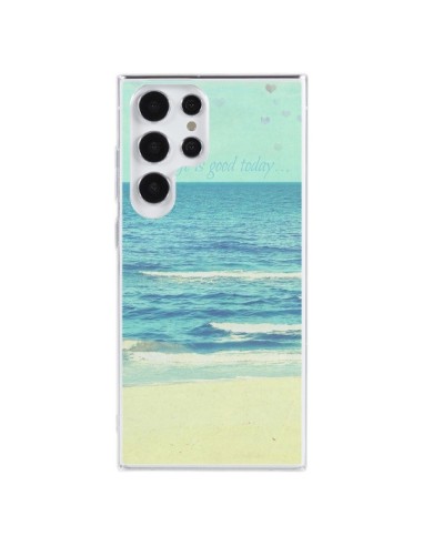 Coque Samsung Galaxy S23 Ultra 5G Life good day Mer Ocean Sable Plage Paysage - R Delean