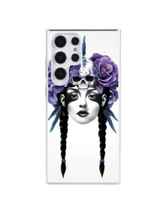 Cover Samsung Galaxy S23 Ultra 5G Ragazza Fiori Warrior -...
