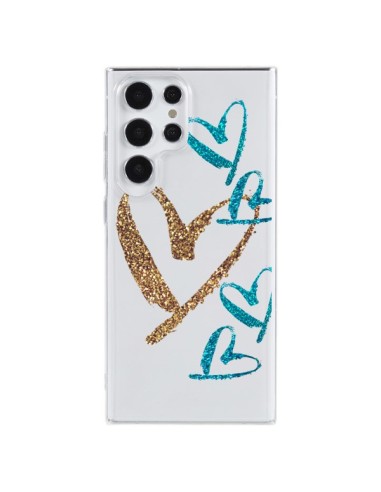 Coque Samsung Galaxy S23 Ultra 5G Coeurs Heart Love Amour Transparente - Sylvia Cook