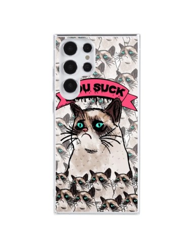 Cover Samsung Galaxy S23 Ultra 5G Gatto Brontolone - You Suck - Sara Eshak