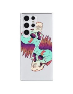 Cover Samsung Galaxy S23 Ultra 5G Teschio Punk Doppio...