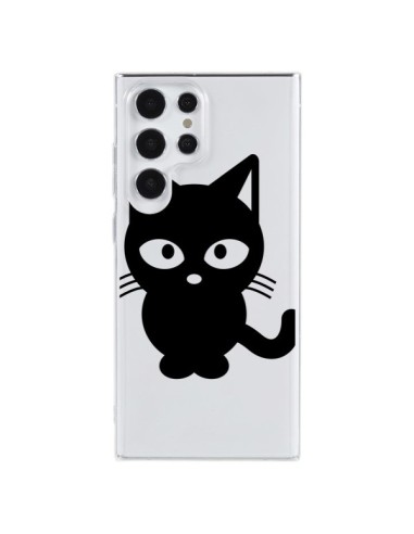 Coque Samsung Galaxy S23 Ultra 5G Chat Noir Cat Transparente - Yohan B.