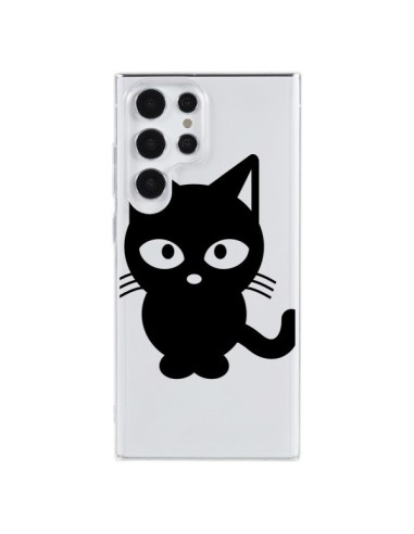 Cover Samsung Galaxy S23 Ultra 5G Gatto Nero Trasparente - Yohan B.