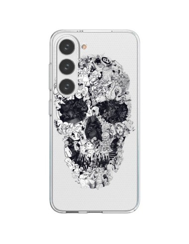 Coque Samsung Galaxy S23 5G Doodle Skull Dessin Tête de Mort Transparente - Ali Gulec