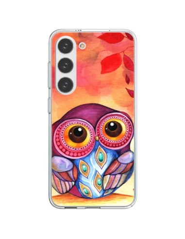 Coque Samsung Galaxy S23 5G Chouette Feuilles Automne - Annya Kai