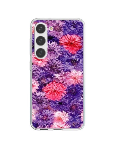 Coque Samsung Galaxy S23 5G Fleurs Violettes Flower Storm - Asano Yamazaki