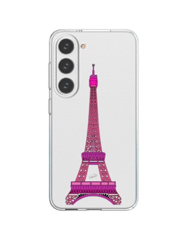 Coque Samsung Galaxy S23 5G Tour Eiffel Rose Paris Transparente - Asano Yamazaki