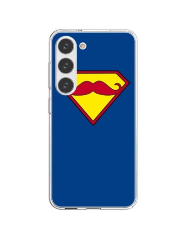 Coque Samsung Galaxy S23 5G Super Moustache Movember Superman - Bertrand Carriere