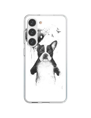 Coque Samsung Galaxy S23 5G Lover Bulldog Chien Dog My Heart Goes Boom - Balazs Solti