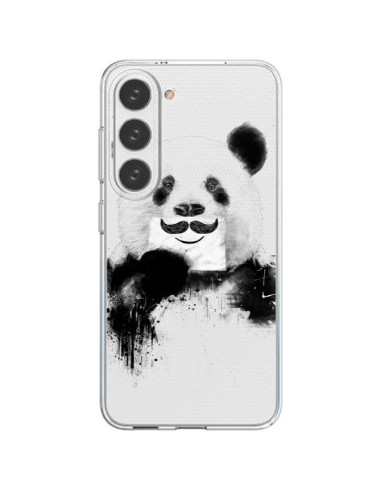 Coque Samsung Galaxy S23 5G Funny Panda Moustache Transparente - Balazs Solti