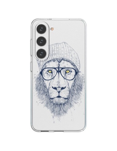 Samsung Galaxy S23 5G Case Cool Lion Swag Glasses Clear - Balazs Solti