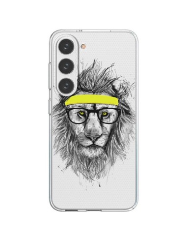 Coque Samsung Galaxy S23 5G Hipster Lion Transparente - Balazs Solti