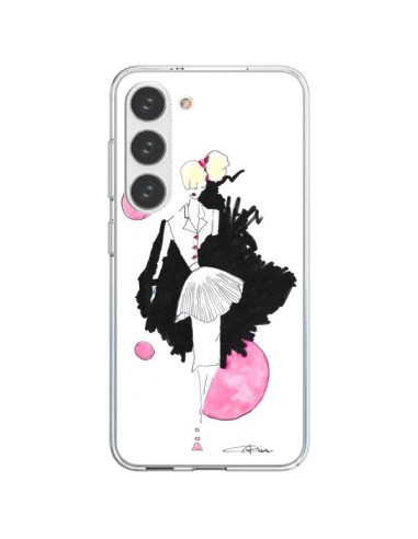 Coque Samsung Galaxy S23 5G Demoiselle Femme Fashion Mode Rose - Cécile