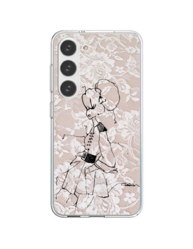 Coque Samsung Galaxy S23 5G Croquis Dentelle Femme Fashion Mode - Cécile