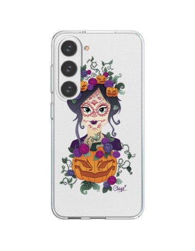 Coque Samsung Galaxy S23 5G Femme Closed Eyes Santa Muerte Transparente - Chapo