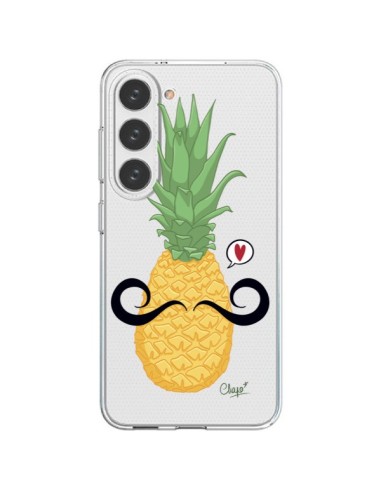 Coque Samsung Galaxy S23 5G Ananas Moustache Transparente - Chapo