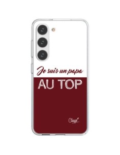 Coque Samsung Galaxy S23 5G Je suis un Papa au Top Rouge...