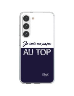 Coque Samsung Galaxy S23 5G Je suis un Papa au Top Bleu...